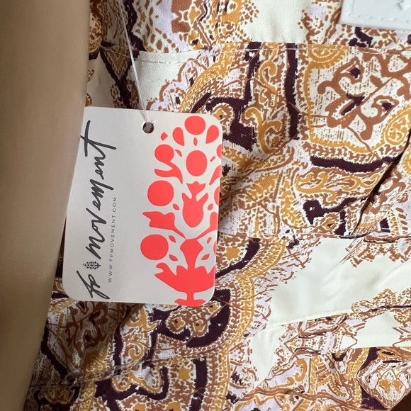 NWT Free People Movement Alpine Glow Printed Snow Bib Brushed Sail Paisley - Picture 6 of 16